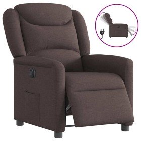 Sillón reclinable eléctrico tela marrón oscuro en Sillones | Comprar online en Foru.es