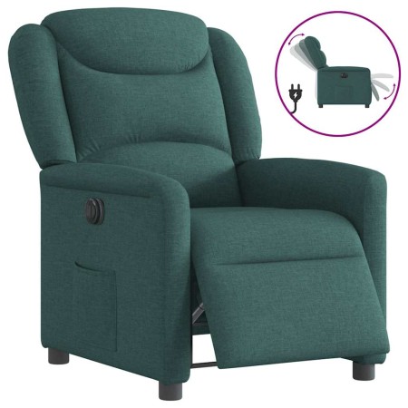 Sillón reclinable eléctrico tela verde oscuro en Sillones | Comprar online en Foru.es