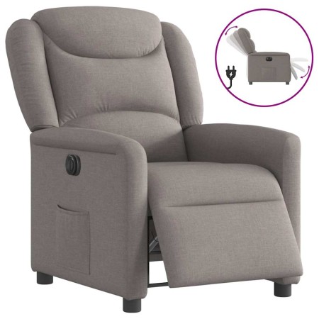 Sillón reclinable eléctrico tela gris taupé en Sillones | Comprar online en Foru.es