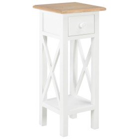 Mesa auxiliar de madera blanca 27x27x65,5 cm en Mesas auxiliares | Comprar online en Foru.es