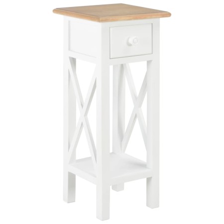 Mesa auxiliar de madera blanca 27x27x65,5 cm en Mesas auxiliares | Comprar online en Foru.es