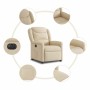 Sillón reclinable eléctrico de tela crema en Sillones | Comprar online en Foru.es