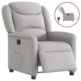 Sillón reclinable eléctrico de tela gris nube en Sillones | Comprar online en Foru.es