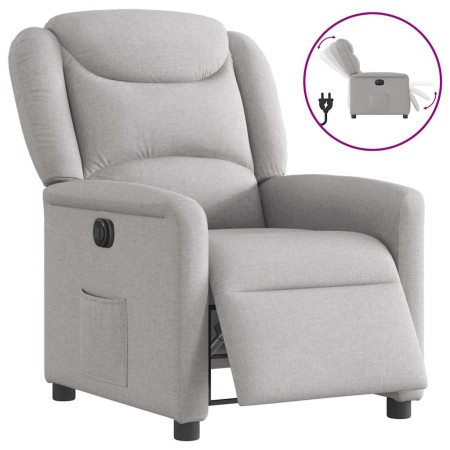 Sillón reclinable eléctrico de tela gris nube en Sillones | Comprar online en Foru.es