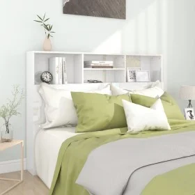 Mueble cabecero blanco brillante 140x19x103,5 cm de vidaXL, Cabeceros y pies de cama - Ref: Foro24-811868, Precio: 75,13 €, D...