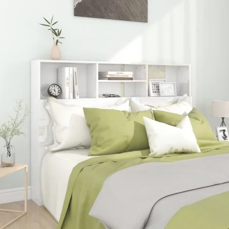 Mueble cabecero blanco brillante 140x19x103,5 cm de vidaXL, Cabeceros y pies de cama - Ref: Foro24-811868, Precio: 75,13 €, D...