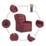 Sillón de masaje reclinable eléctrico tela rojo tinto en Sillones | Comprar online en Foru.es
