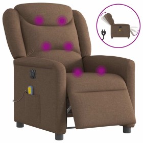 Sillón reclinable de masaje eléctrico tela marrón en Sillones | Comprar online en Foru.es