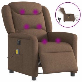 Sillón reclinable de masaje eléctrico tela marrón en Sillones | Comprar online en Foru.es