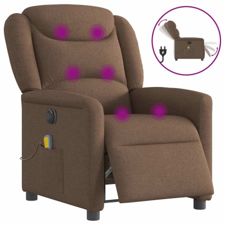 Sillón reclinable de masaje eléctrico tela marrón en Sillones | Comprar online en Foru.es