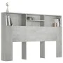 Mueble cabecero gris hormigón 160x19x103,5 cm de vidaXL, Cabeceros y pies de cama - Ref: Foro24-811875, Precio: 69,08 €, Desc...
