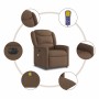 Sillón reclinable de masaje eléctrico tela marrón en Sillones | Comprar online en Foru.es