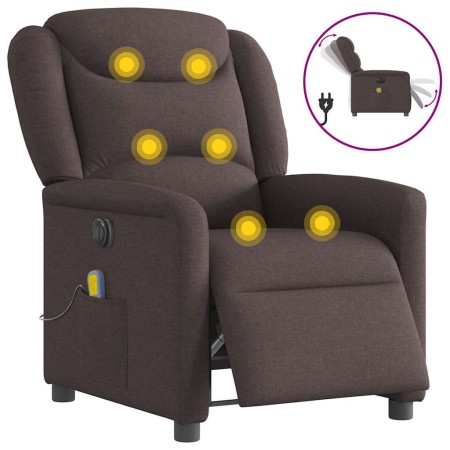 Sillón reclinable de masaje eléctrico tela marrón oscuro en Sillones | Comprar online en Foru.es