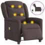 Sillón reclinable de masaje eléctrico tela marrón oscuro en Sillones | Comprar online en Foru.es