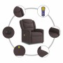 Sillón reclinable de masaje eléctrico tela marrón oscuro en Sillones | Comprar online en Foru.es