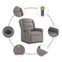 Sillón reclinable de masaje eléctrico tela gris taupe en Sillones | Comprar online en Foru.es