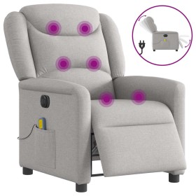 Sillón reclinable de masaje eléctrico tela gris nube en Sillones | Comprar online en Foru.es