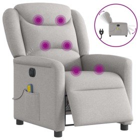 Sillón reclinable de masaje eléctrico tela gris nube en Sillones | Comprar online en Foru.es