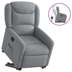 Sillón reclinable elevable de tela gris claro en Sillones | Comprar online en Foru.es