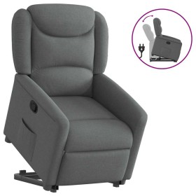 Sillón reclinable elevable de tela gris oscuro en Sillones | Comprar online en Foru.es