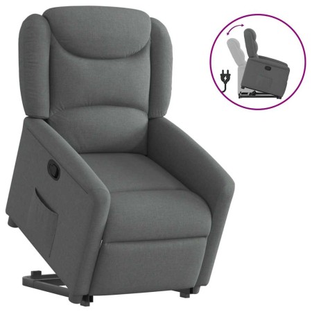 Sillón reclinable elevable de tela gris oscuro en Sillones | Comprar online en Foru.es