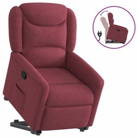 Sillón reclinable elevable tela rojo tinto en Sillones | Comprar online en Foru.es