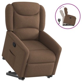 Sillón reclinable elevable de tela marrón en Sillones | Comprar online en Foru.es