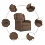 Sillón reclinable elevable de tela marrón en Sillones | Comprar online en Foru.es