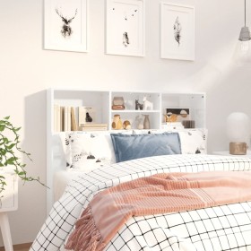 Mueble cabecero blanco brillante 120x19x103,5 cm de vidaXL, Cabeceros y pies de cama - Ref: Foro24-811859, Precio: 63,97 €, D...