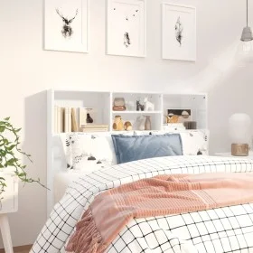 Mueble cabecero blanco brillante 120x19x103,5 cm de vidaXL, Cabeceros y pies de cama - Ref: Foro24-811859, Precio: 63,15 €, D...