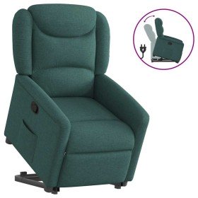 Sillón reclinable elevable tela verde oscuro en Sillones | Comprar online en Foru.es