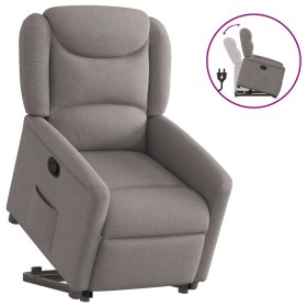 Sillón reclinable elevable tela gris taupe en Sillones | Comprar online en Foru.es