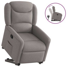 Sillón reclinable elevable tela gris taupe en Sillones | Comprar online en Foru.es