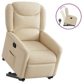 Sillón reclinable elevable de tela color crema en Sillones | Comprar online en Foru.es