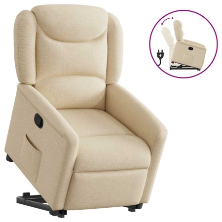Sillón reclinable elevable de tela color crema en Sillones | Comprar online en Foru.es