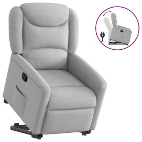Sillón reclinable elevable de tela gris nube en Sillones | Comprar online en Foru.es