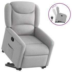 Sillón reclinable elevable de tela gris nube en Sillones | Comprar online en Foru.es