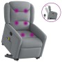 Sillón de masaje reclinable de pie de tela gris claro en Sillones | Comprar online en Foru.es
