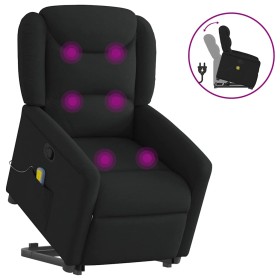 Sillón reclinable de masaje elevable tela negro en Sillones | Comprar online en Foru.es