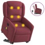 Sillón reclinable de masaje elevable tela rojo tinto en Sillones | Comprar online en Foru.es
