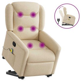 Silla de masaje reclinable de pie de tela color crema en Sillones | Comprar online en Foru.es