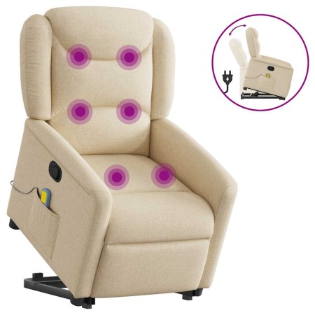 Silla de masaje reclinable de pie de tela color crema en Sillones | Comprar online en Foru.es