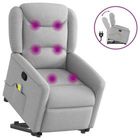 Sillón de masaje reclinable de pie de tela gris nube en Sillones | Comprar online en Foru.es