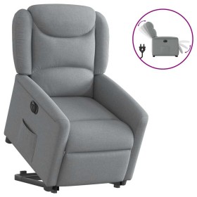 Sillón eléctrico reclinable elevable de tela gris claro en Sillones | Comprar online en Foru.es