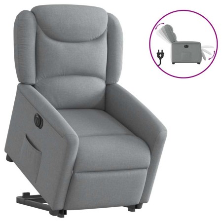 Sillón eléctrico reclinable elevable de tela gris claro en Sillones | Comprar online en Foru.es
