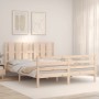 Estructura de cama con cabecero madera maciza 160x200 cm de vidaXL, Camas y somieres - Ref: Foro24-3194126, Precio: 148,73 €,...