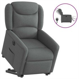 Sillón eléctrico reclinable elevable de tela gris oscuro en Sillones | Comprar online en Foru.es
