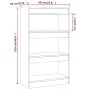 Estantería/divisor madera ingeniería gris hormigón 60x30x103 cm de vidaXL, Librerías y estanterías - Ref: Foro24-811659, Prec...