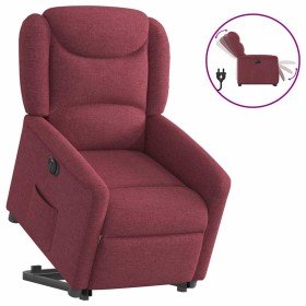Sillón eléctrico reclinable elevable de tela rojo tinto en Sillones | Comprar online en Foru.es