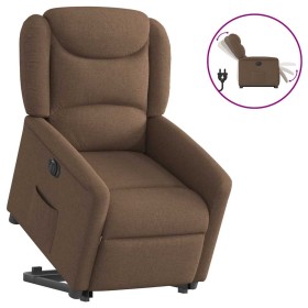 Sillón eléctrico reclinable elevable de tela marrón en Sillones | Comprar online en Foru.es